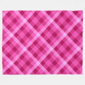 Mooie roze magenta geruite grote fleece deken (Voorkant (Horizontaal))