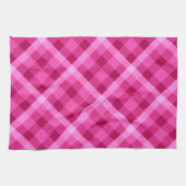 Mooie Roze Magenta Geruite Keukenhanddoek (Horizontaal)