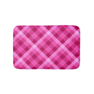 Mooie roze magenta geruite kleine badmat