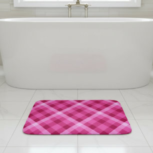 Mooie Roze Magenta Geruite Kleine Badmat