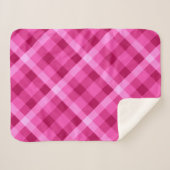 Mooie roze magenta geruite kleine sherpa deken (Voorkant (horizontaal))
