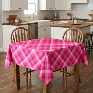 Mooie Roze Magenta Geruite Kleine Tafelkleed