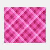 Mooie roze magenta geruite medium fleece deken (Voorkant (Horizontaal))