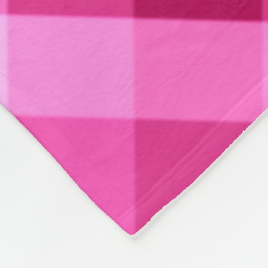 Mooie roze magenta geruite medium fleece deken (Hoek)