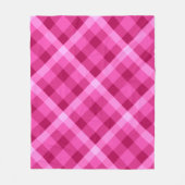 Mooie Roze Magenta Geruite Middelgrote Fleece Deke Deken (Voorkant)