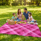 Mooie Roze Magenta Geruite Middelgrote Fleece Deke Deken