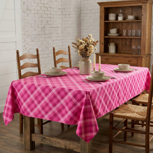 Mooie Roze Magenta Geruite Middelgrote Tafelkleed
