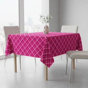 Mooie Roze Magenta Geruite Middelgrote Tafelkleed