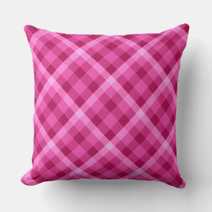 Mooie Roze Magenta Plaid Groot Sierkussen