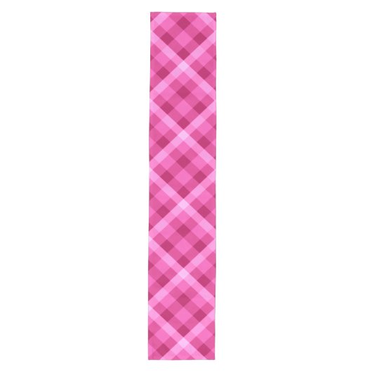 Mooie Roze Magenta Plaid Medium Tafelloper (Voorkant)