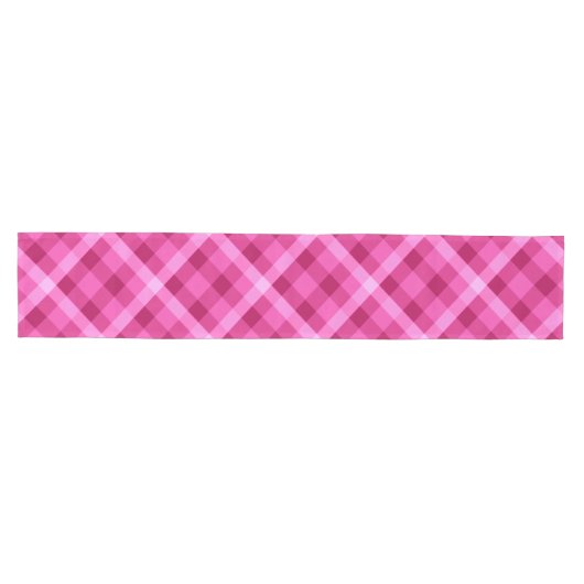 Mooie Roze Magenta Plaid Medium Tafelloper (Horizontaal)