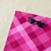 Mooie Roze Magenta Plaid Strandlaken (In situ)