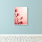 Mooie roze magnolia bloem canvas afdruk (Insitu (Houten vloer))