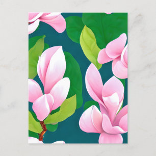 Mooie roze Magnolia bloemen Briefkaart