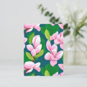 Mooie roze Magnolia bloemen Briefkaart (Staand voorkant)