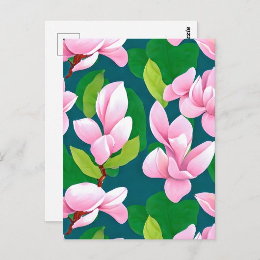 Mooie roze Magnolia bloemen Briefkaart (Voorkant / Achterkant)