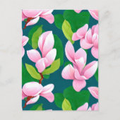 Mooie roze Magnolia bloemen Briefkaart (Voorkant)