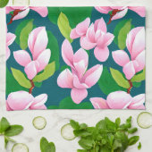 Mooie roze Magnolia bloemen Theedoek (Gevouwen)
