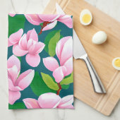 Mooie roze Magnolia bloemen Theedoek (Quarter Fold)