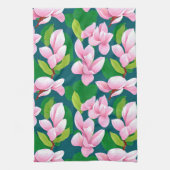 Mooie roze Magnolia bloemen Theedoek (Verticaal)