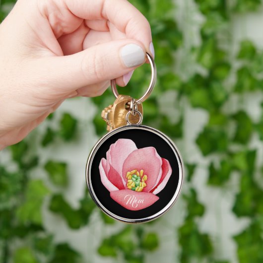 Mooie Roze Magnolia Flower | Mam Sleutelhanger (Hand)