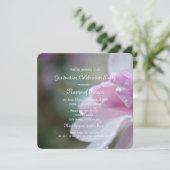 Mooie roze magnolië bloemgraduatie party kaart (Staand voorkant)