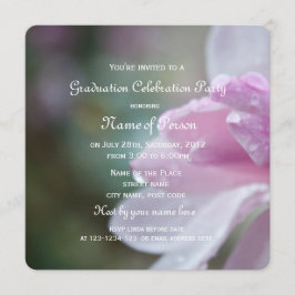 Mooie roze magnolië bloemgraduatie party kaart