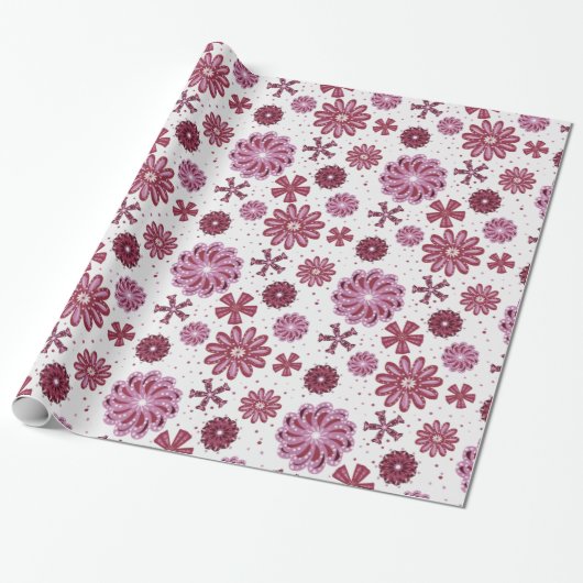 Mooie roze mandala naadloos patroon cadeaupapier (Uitgerold)