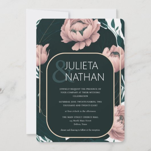 Mooie roze marinelozen kaart (Achterkant)