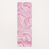 Mooie Roze Marmeren Swirl Monogram Yogamat (Voorkant)