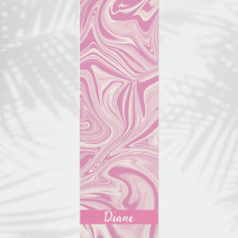 Mooie Roze Marmeren Swirl Monogram Yogamat