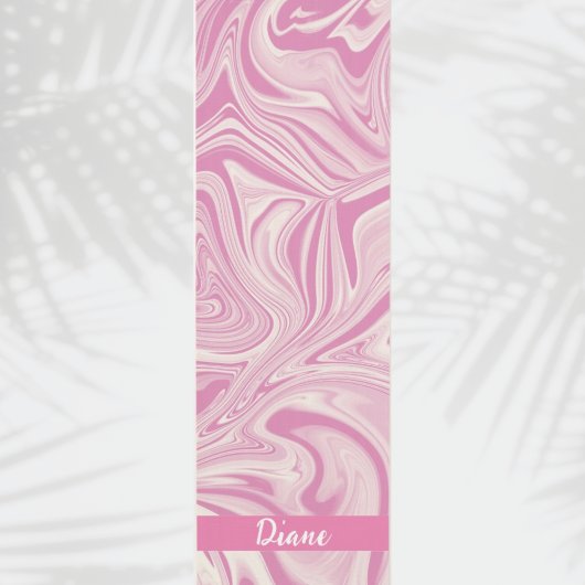 Mooie Roze Marmeren Swirl Monogram Yogamat