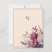 Mooie roze & Mauve elegante bloemen Save The Date (Achterkant)