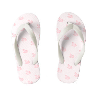 Mooie Roze Meisje Schommelpaard Kinder Teenslippers