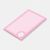 Mooie Roze Meisjesachtige Honkbal Notities Post-it® Notes (Schuin)