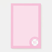 Mooie Roze Meisjesachtige Honkbal Notities Post-it® Notes (Voorkant)