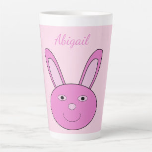 Mooie Roze Meisjesachtige Konijnengezicht Lente Pa Latte Mok