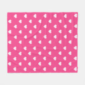 Mooie Roze Met Witte Hartjes  Fleece Deken (Voorkant (Horizontaal))