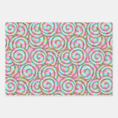 Mooie Roze Mint Dessert Cupcakes Donuts Inpakpapier Vel (Voorkant 3)