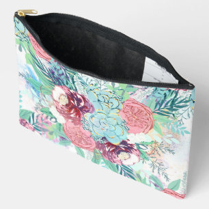 Mooie Roze Mint Pioen & Succulente Bloemenschilder Etui