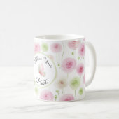 Mooie Roze Mint Ranunculus Koffiemok (Voorkant rechts)