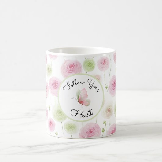 Mooie Roze Mint Ranunculus Koffiemok (Center)