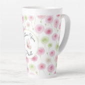 Mooie Roze Mint Ranunculus   Latte Mok (Rechterhoek)