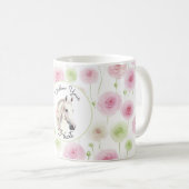 Mooie Roze Mint Ranunculus Paard Koffiemok (Voorkant rechts)