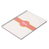 Mooie Roze Mint & Witte Strepen Notitieboek (Linkerzijde)