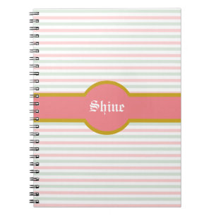 Mooie Roze Mint & Witte Strepen Notitieboek
