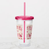 Mooie roze moderne bloemenpatroon acryl drinkbeker (Rechts)