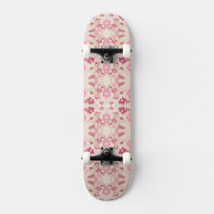 Mooie roze moderne bloemenpatroon persoonlijk skateboard