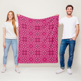 Mooie Roze Monochrome Geometrisch Patroon Fleece Deken