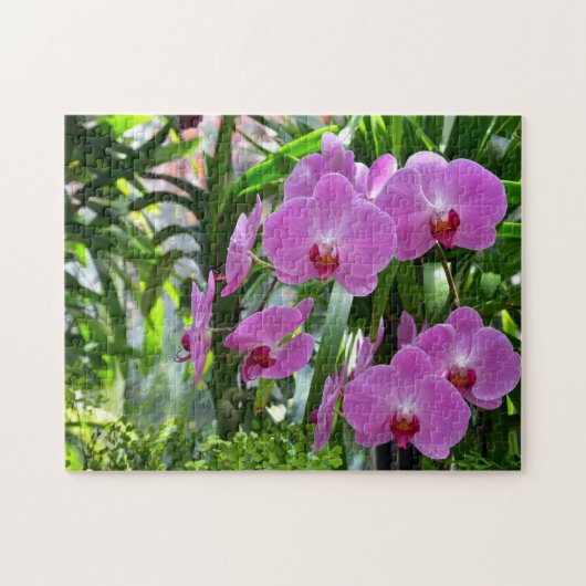 Mooie roze mot orchidee print puzzel (Horizontaal)